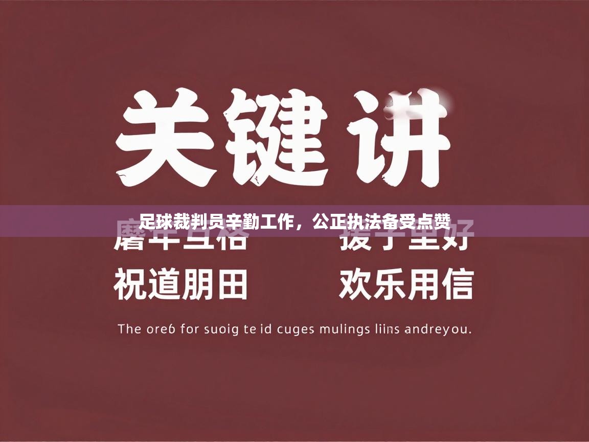 足球裁判员辛勤工作，公正执法备受点赞